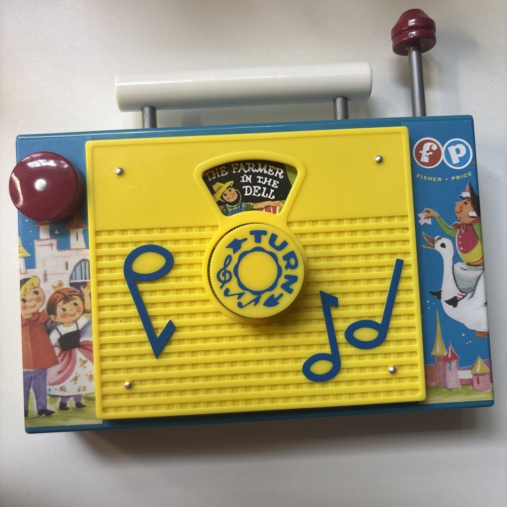Vintage Fisher Price Kids Toy Radio Farmer In The Dell USA